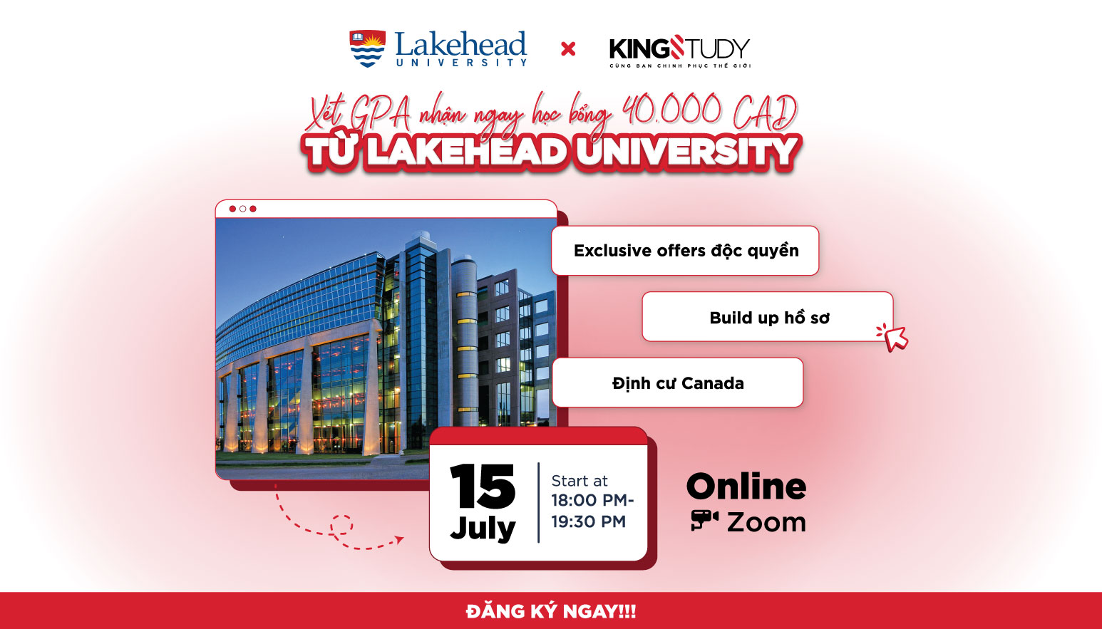 Webinar: Nhận ngay $40,000 CAD học bổng từ Lakehead University