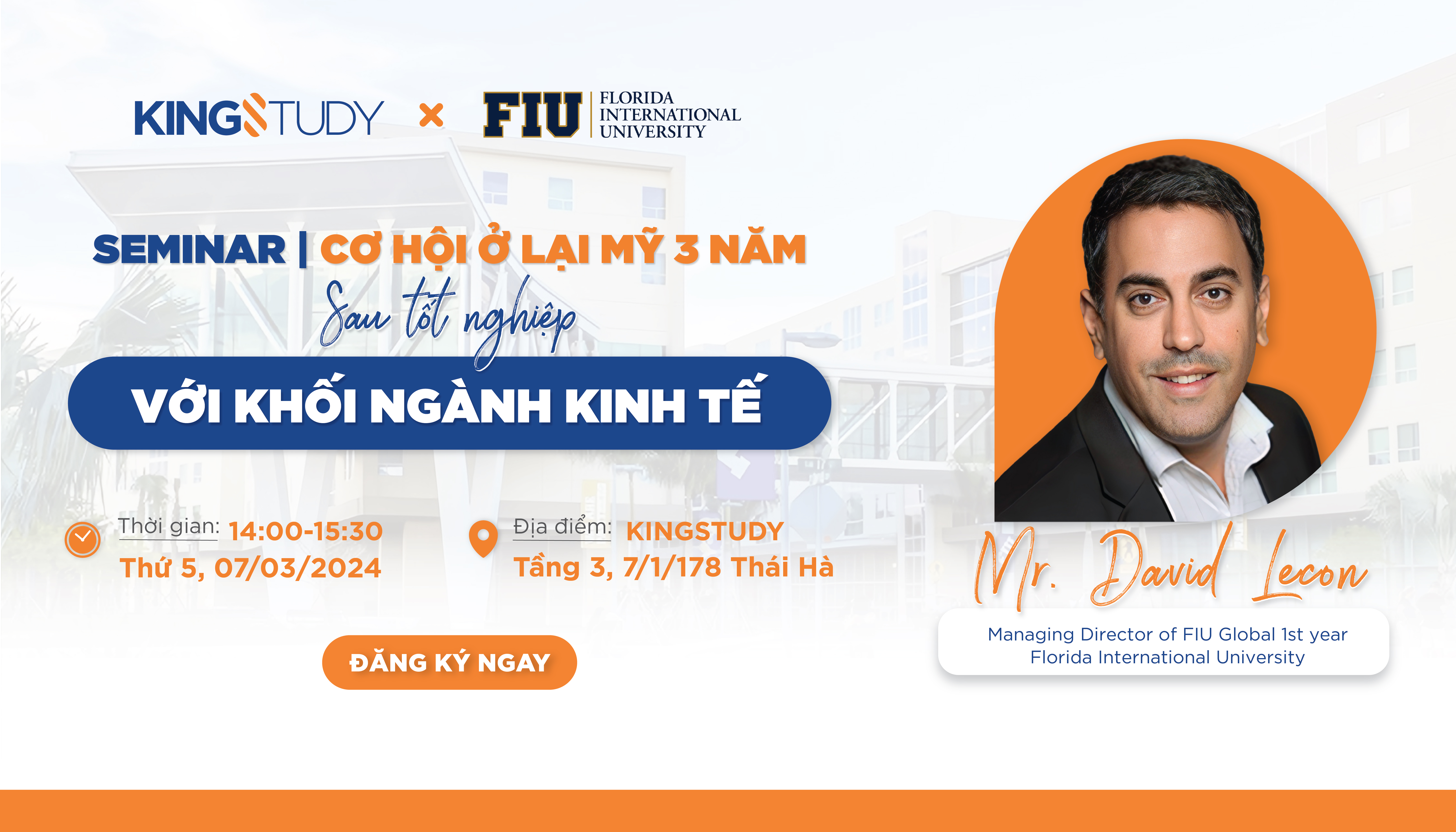 Seminar: Cơ hội ở lại Mỹ 3 năm sau tốt nghiệp với khối ngành kinh tế