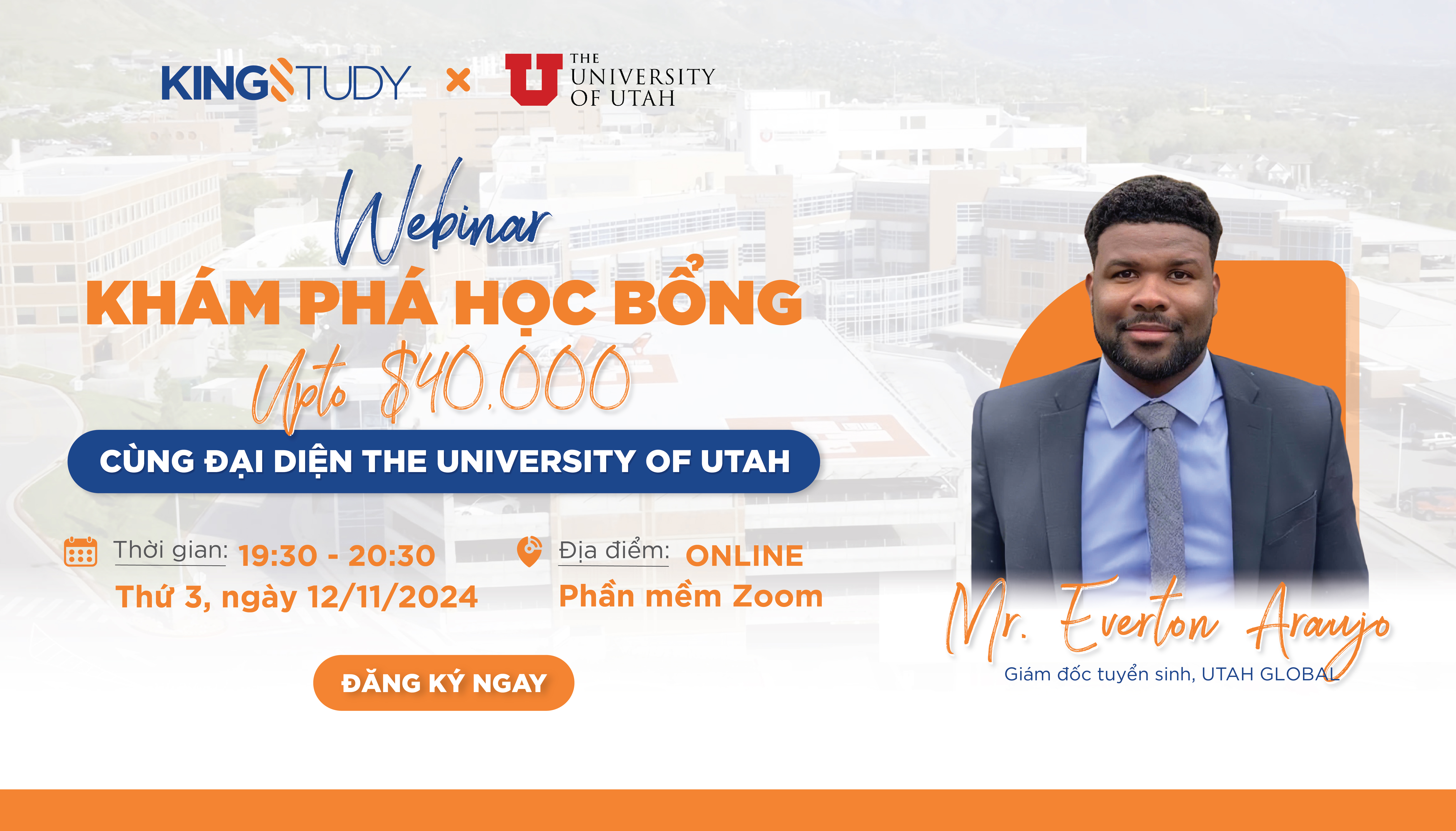 Webinar: Khám phá học bổng upto $40,000 cùng The University of UTAH