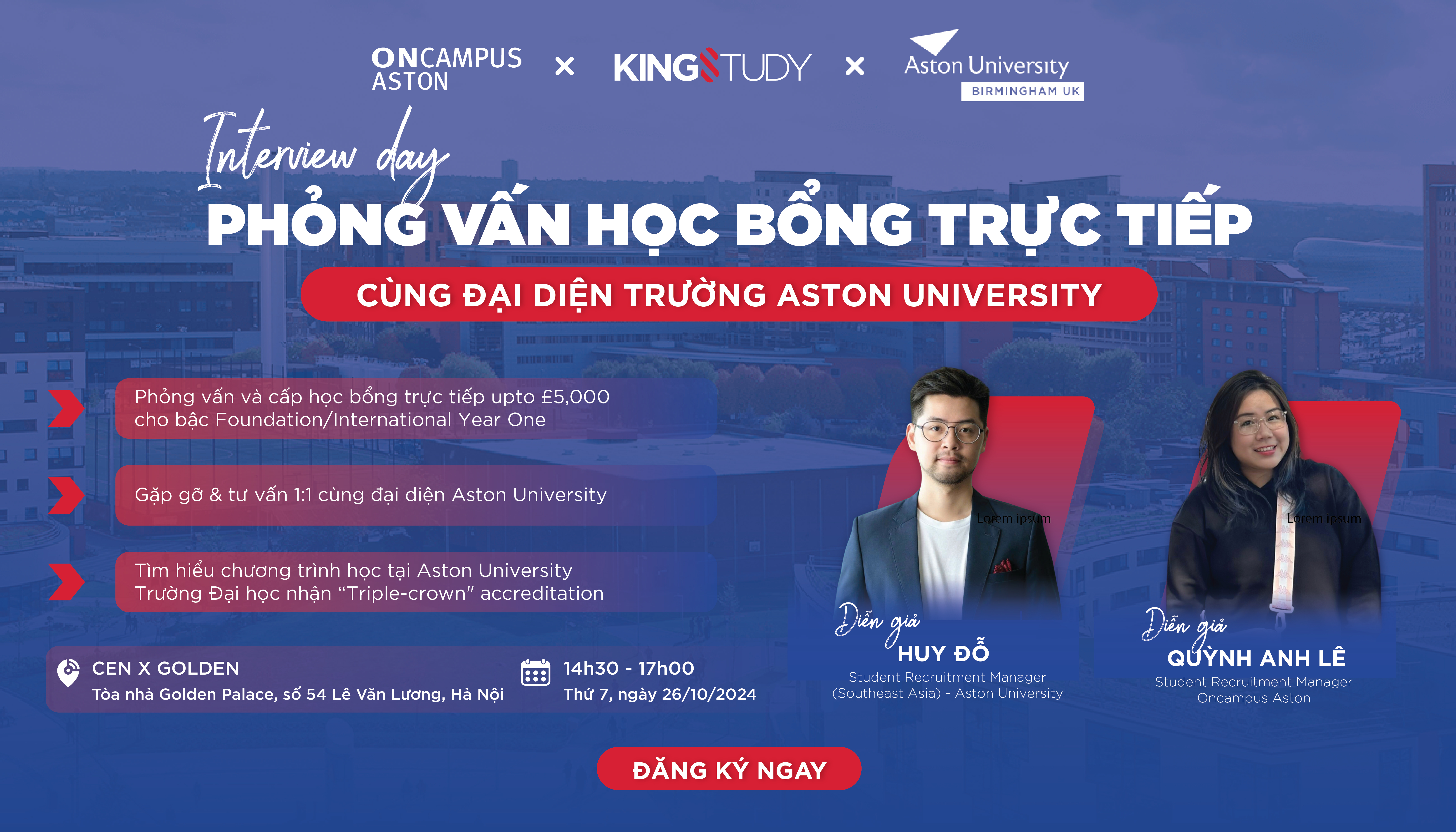 Interview Day - Phỏng vấn học bổng trực tiếp cùng Đại diện Aston University